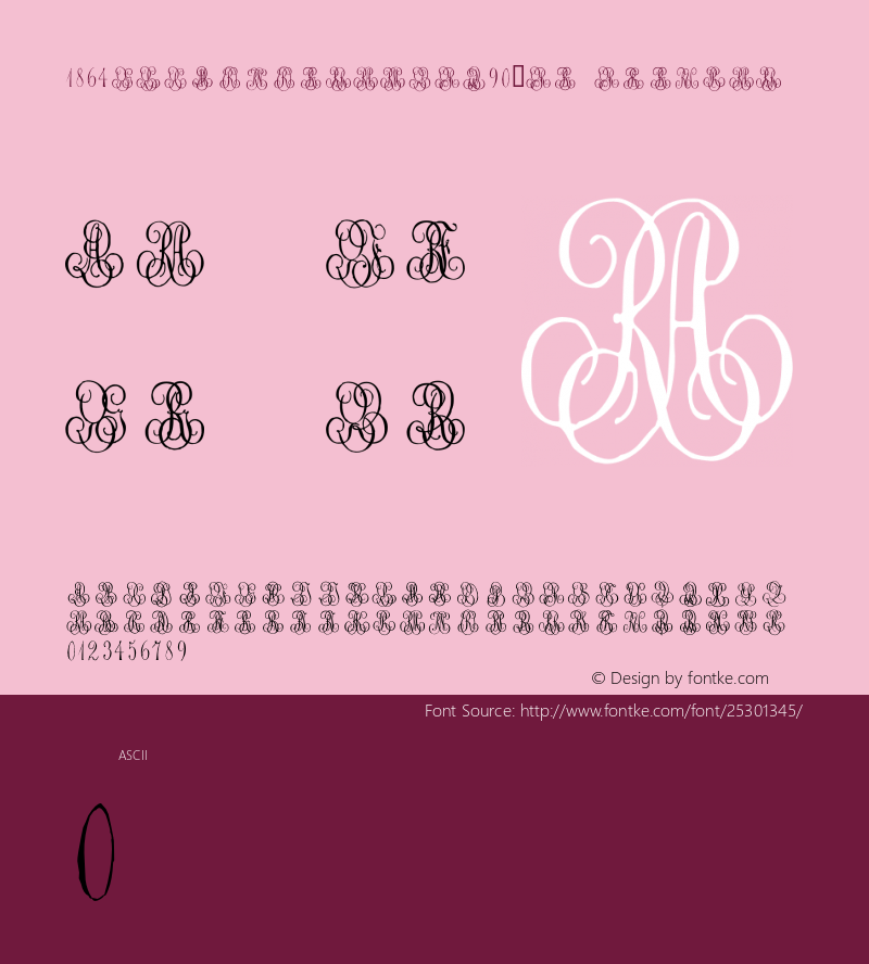 1864 GLC Monogram QR W90 Rg Version 1.00 Font Sample