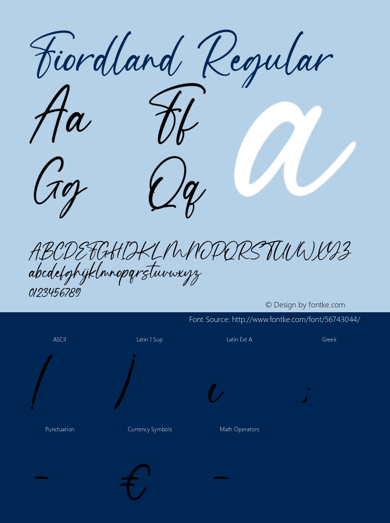 Fiordland Version 1.00;February 23, 2020;FontCreator 11.5.0.2421 64-bit Font Sample