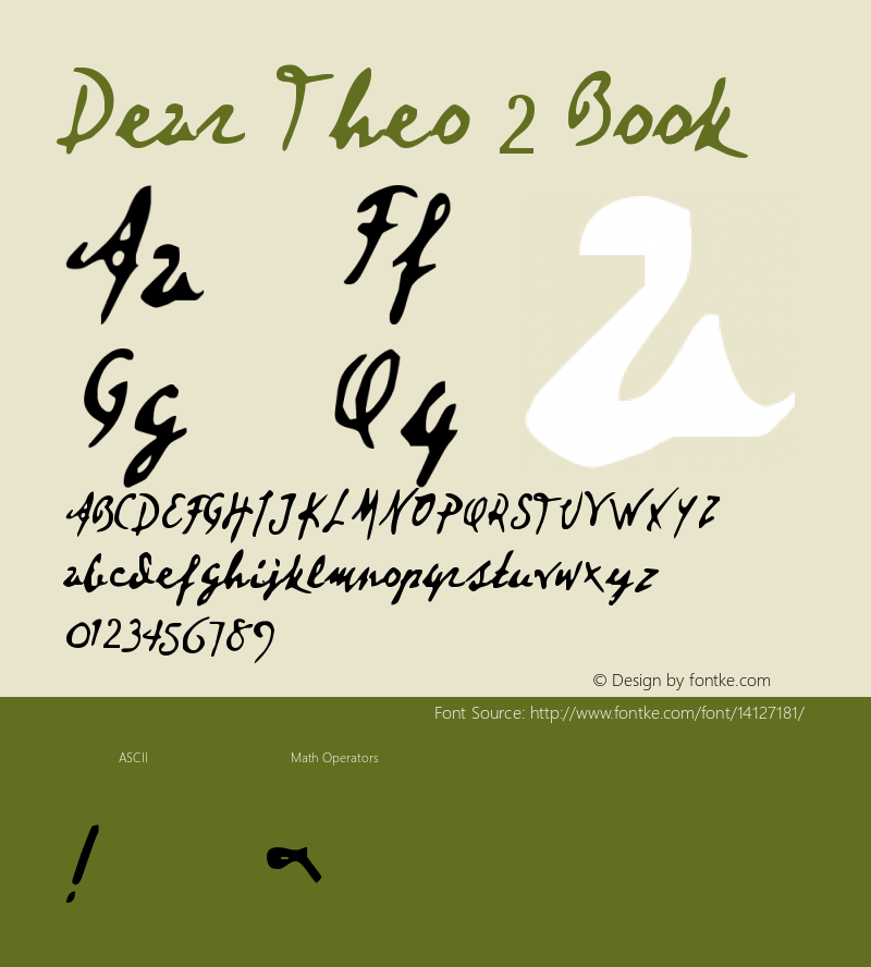 Dear Theo 2 Book Version 1999; 1.0, Made with Font Sample