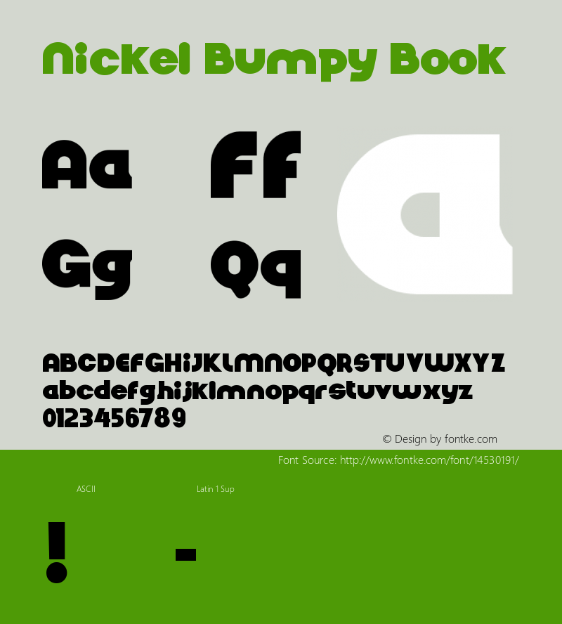 Nickel Bumpy Book Version 1.00 October 21, 201 Font Sample