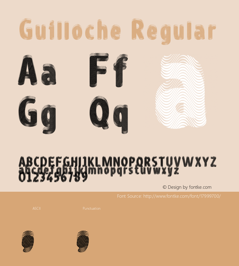 Guilloche Regular Version 1.00 January 10, 2010, initial release Font Sample