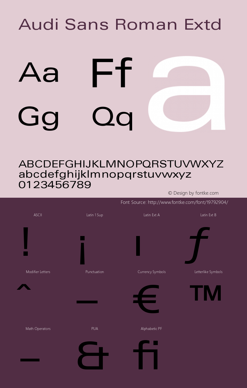 AudiSans-RomanExtd 001.001 Font Sample