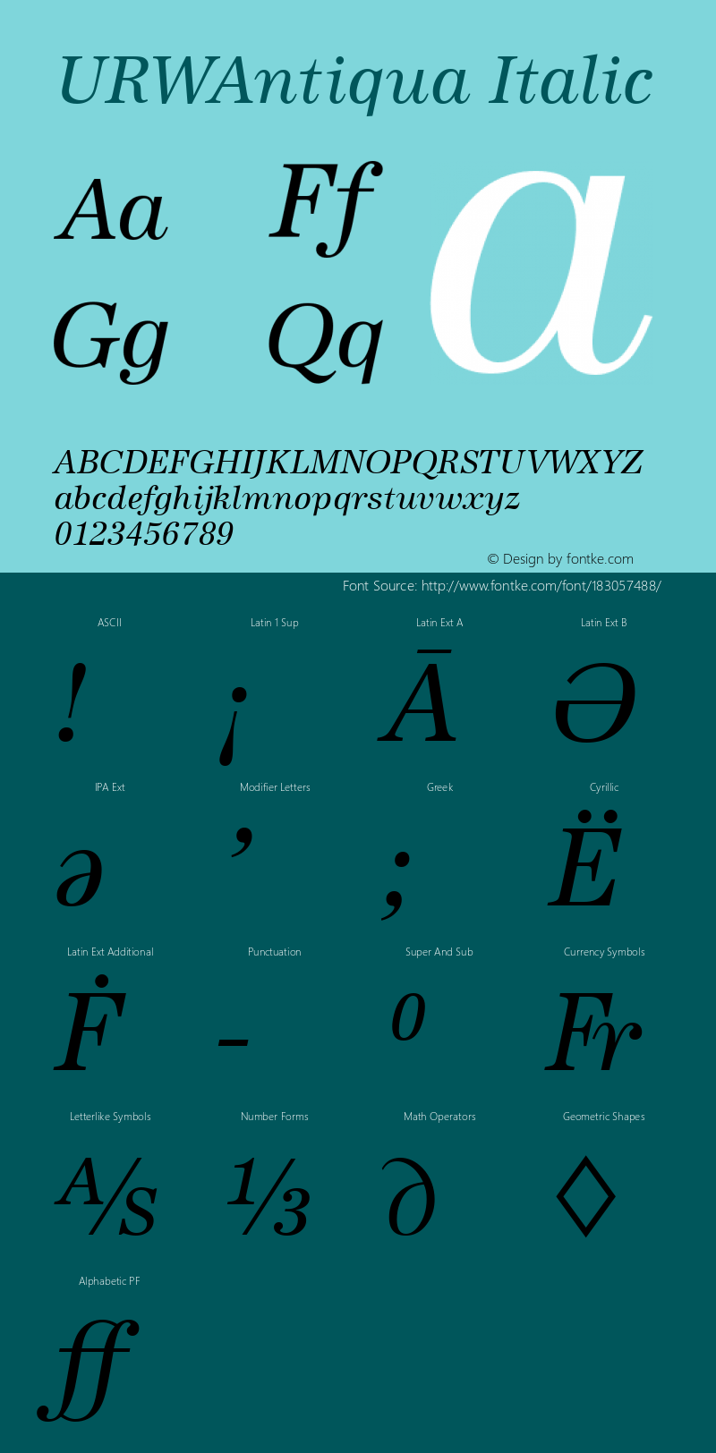 URWAntiqua Italic Version 1.00图片样张