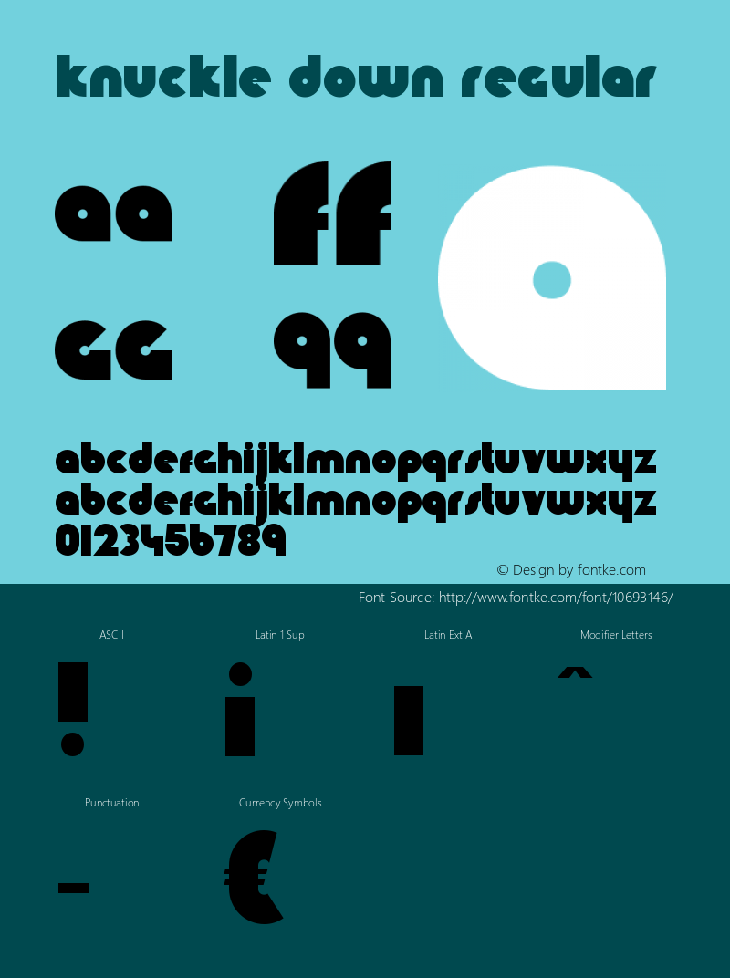 Knuckle Down Regular OTF 4.000;PS 001.001;Core 1.0.29 Font Sample