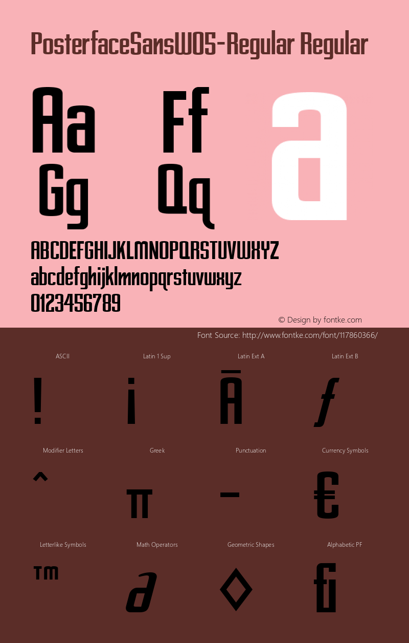 Posterface Sans W05 Regular Version 1.00 Font Sample