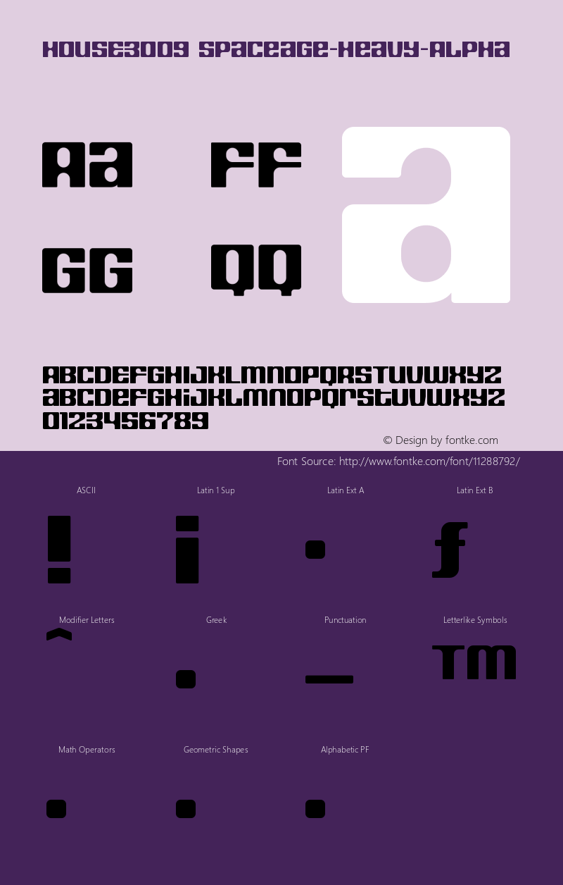 HOUSE3009 Spaceage-Heavy-Alpha Version 001.000 Font Sample