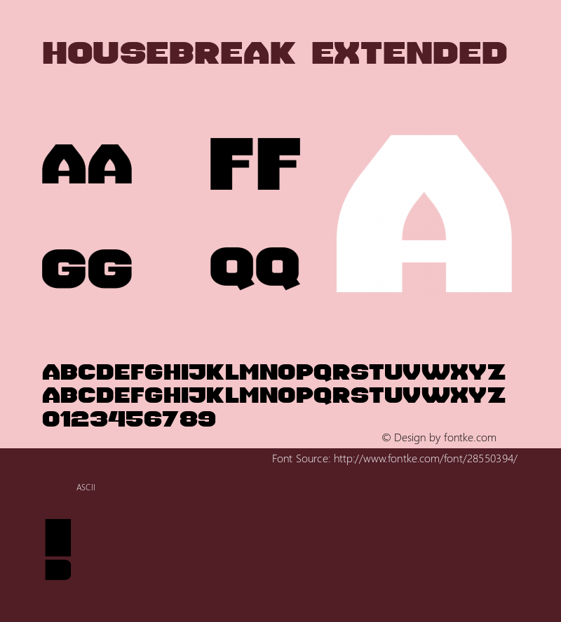 Housebreak Extended Version 1.000 Font Sample