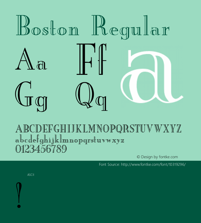 Boston Regular Boston Font Sample