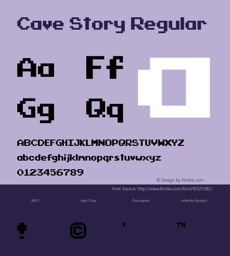 Cave Story Regular Version 1.0 Font Sample