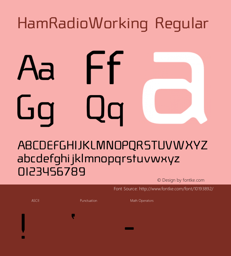 HamRadioWorking Regular 001.000 Font Sample