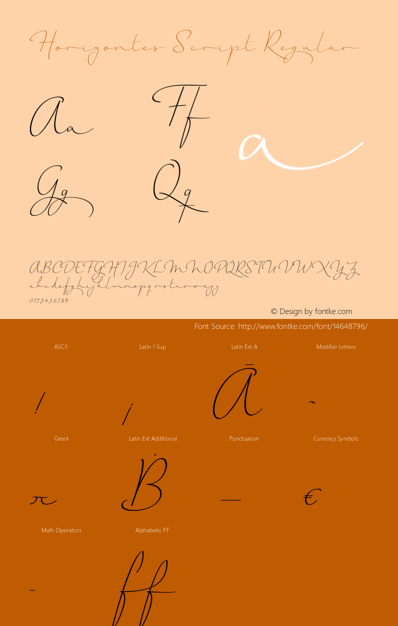 Horizontes Script Regular Version 1.000 Font Sample