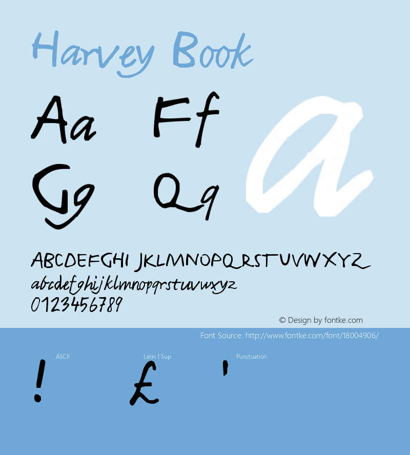 Harvey Book Version Macromedia Fontograp Font Sample