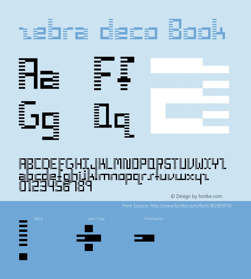 zebra deco Book Version 1.000 Font Sample