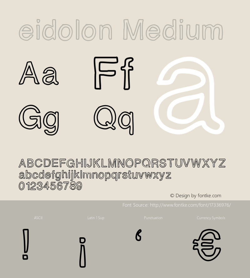 eidolon Medium Version 001.000 Font Sample