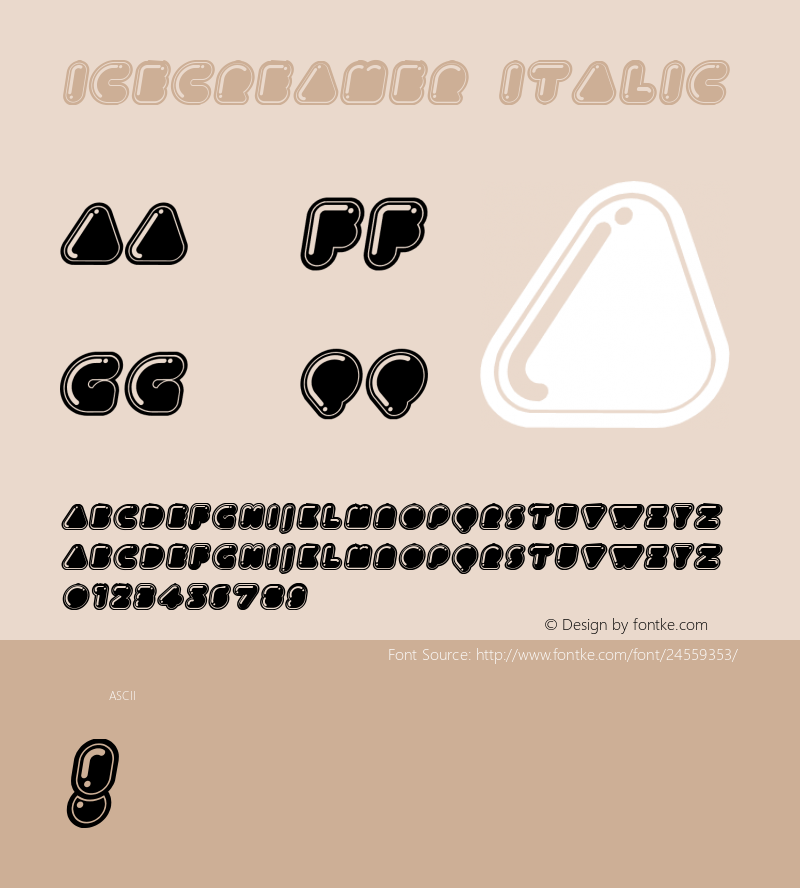 Icecreamer Italic Version 1.000 Font Sample