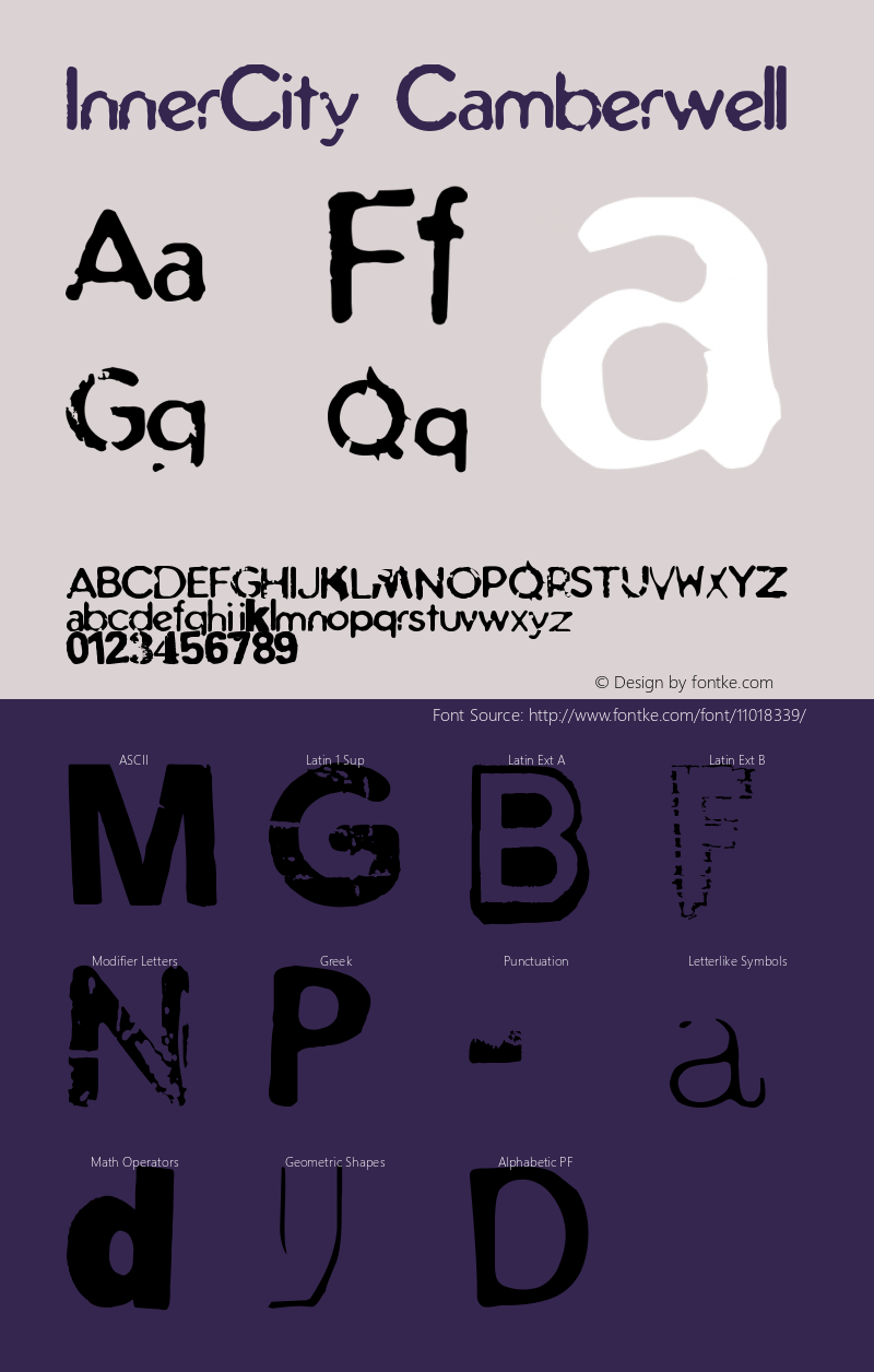 InnerCity Camberwell Version 001.000 Font Sample