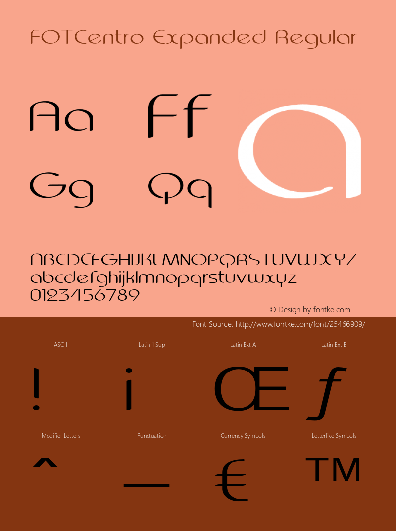 FOTCentro-ExpandedRegular Version 1.000 Font Sample