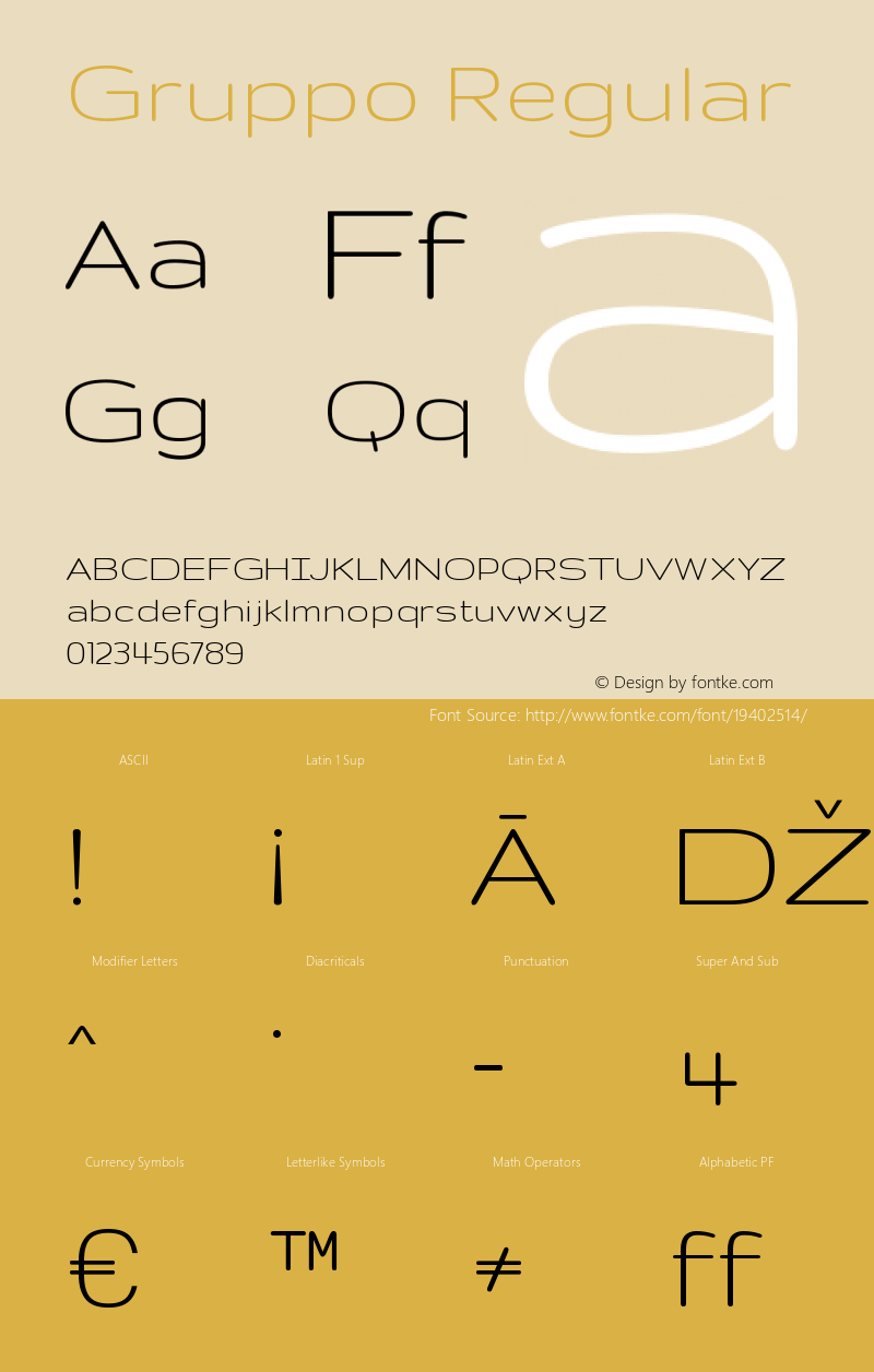 Gruppo Version 2.0 Font Sample