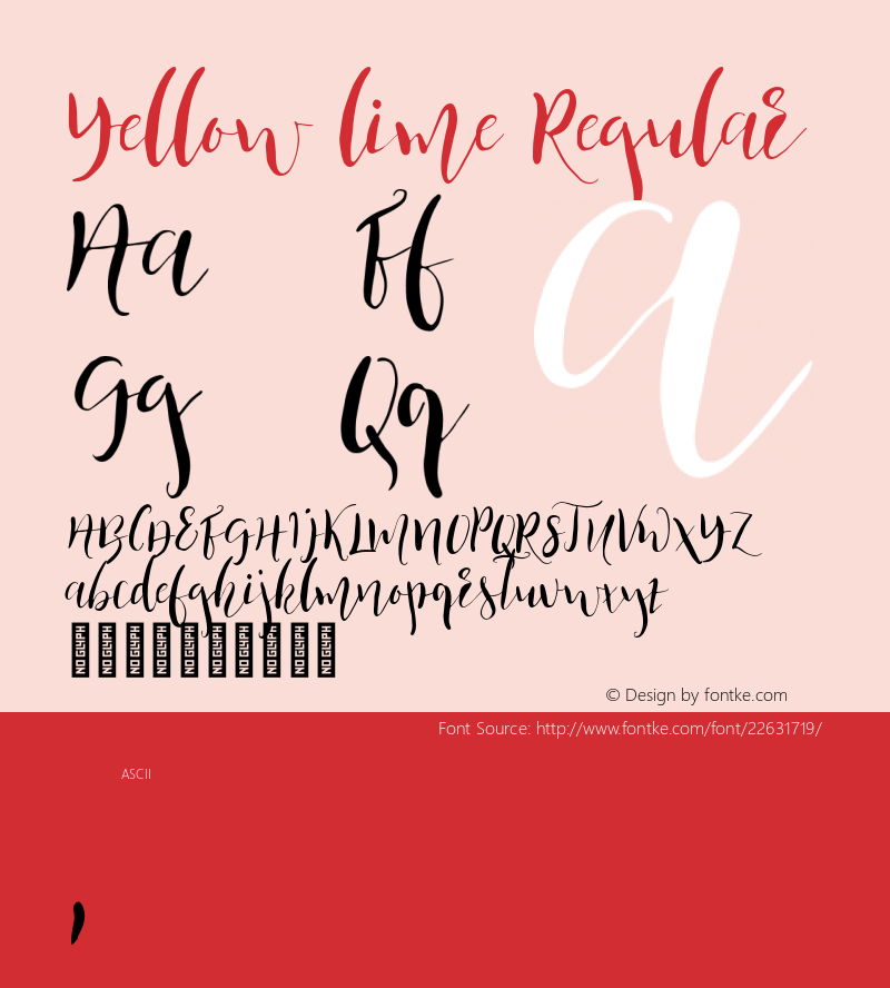 Yellowlime-Regular Version 1.000 Font Sample