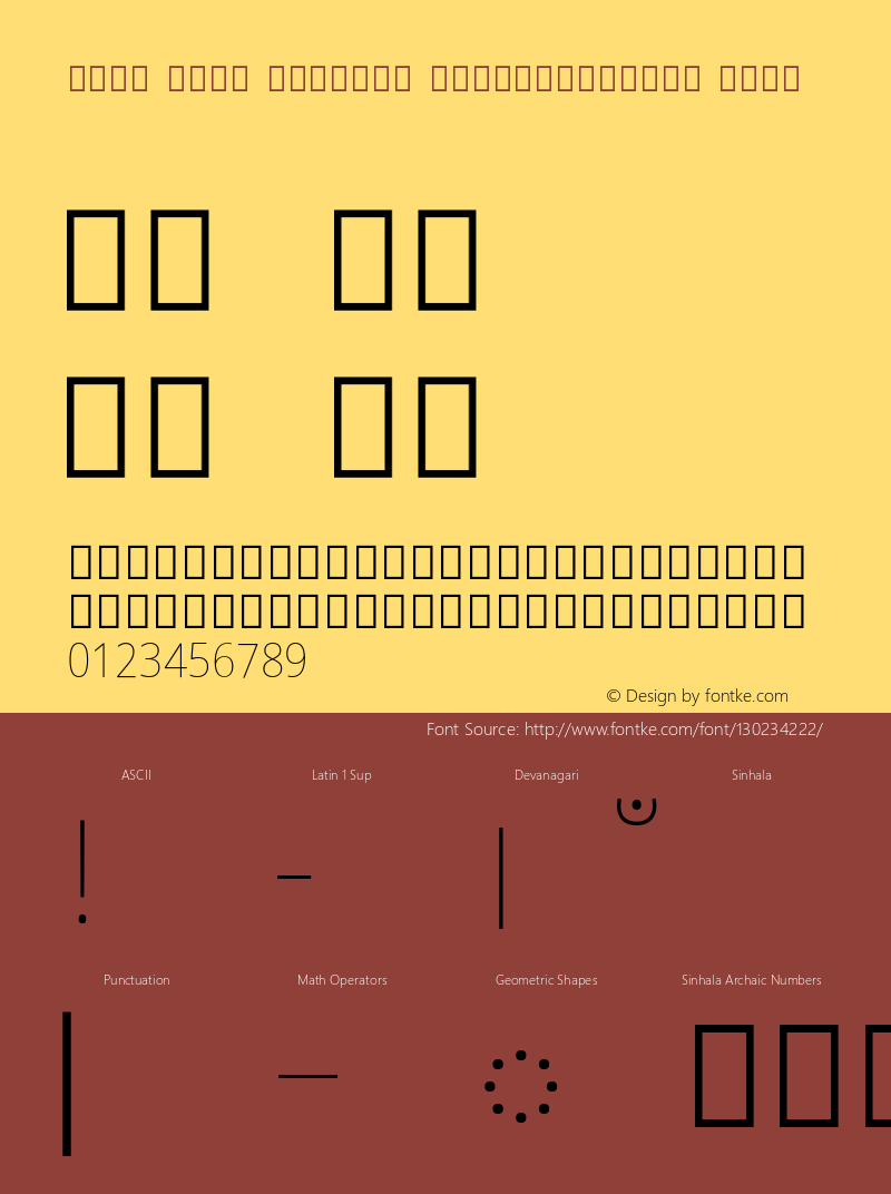 Noto Sans Sinhala SemiCondensed Thin Version 2.001; ttfautohint (v1.8.3) -l 8 -r 50 -G 200 -x 14 -D sinh -f none -a qsq -X 