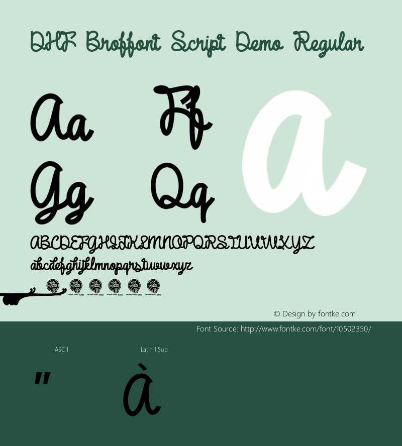 DHF Broffont Script Demo Regular Version 2.000 | Demo Version Full Font : dexsarharryfonts@gmail.com Font Sample