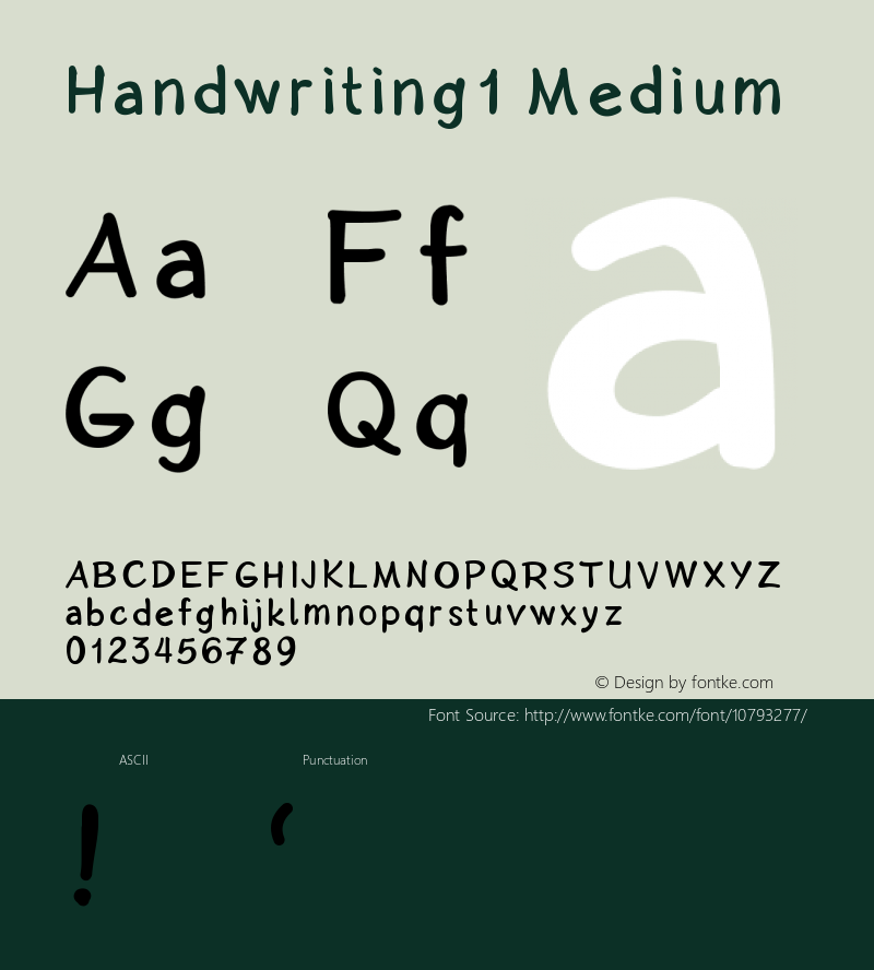 Handwriting1 Medium Version 001.000 Font Sample