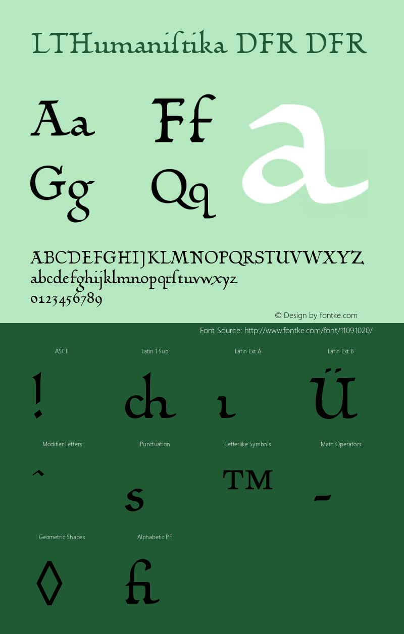 LTHumanistika DFR DFR Version 001.000 Font Sample