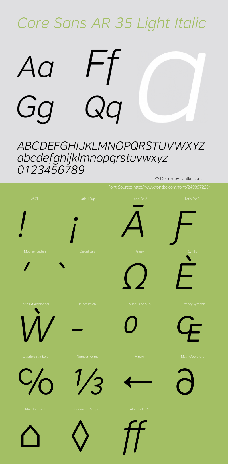 Core Sans AR 35 Light Italic Version 1.000图片样张