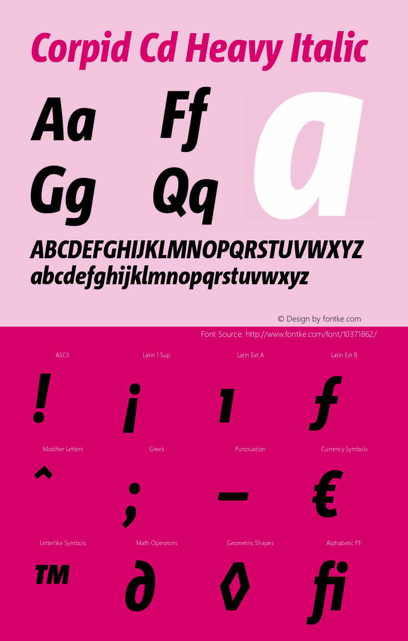 Corpid Cd Heavy Italic 001.000 Font Sample