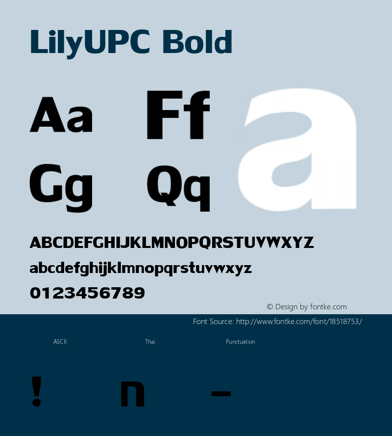 LilyUPC Bold 001.000 Font Sample