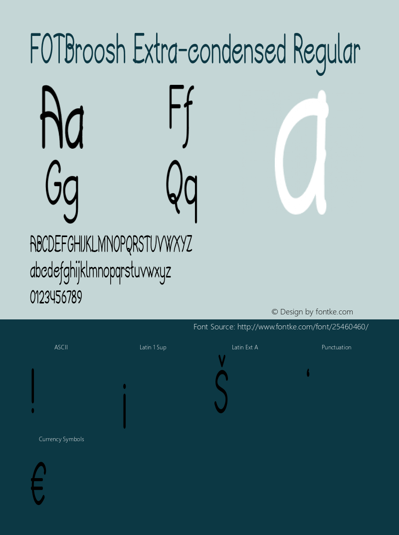 FOTBroosh-ExtracondensedRegular Version 1.000 Font Sample