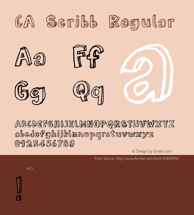 CA Scribb Regular Version 1.001 Font Sample