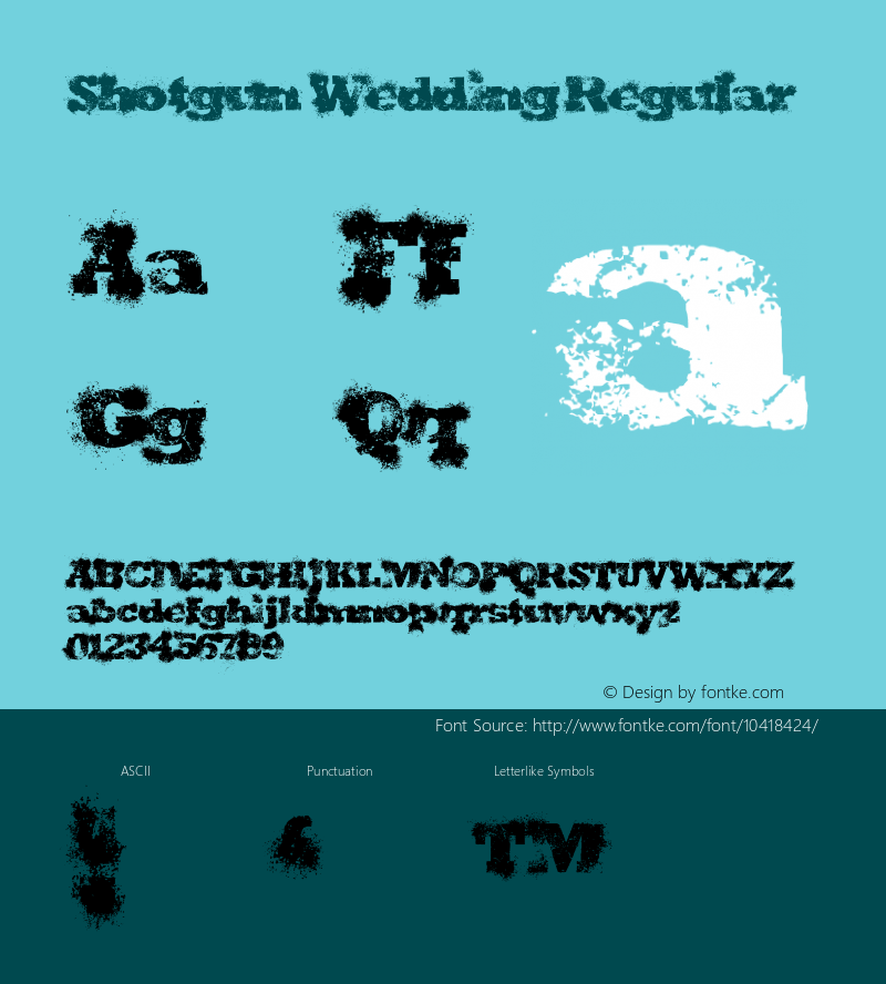 Shotgun Wedding Regular Version 1.000 DEMO Font Sample