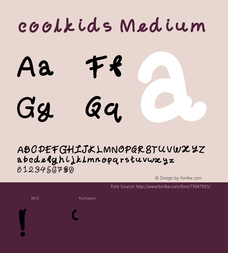 coolkids Version 001.000 Font Sample