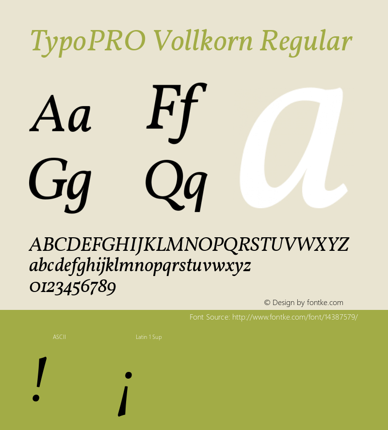 TypoPRO Vollkorn Regular Version 2.001 Font Sample