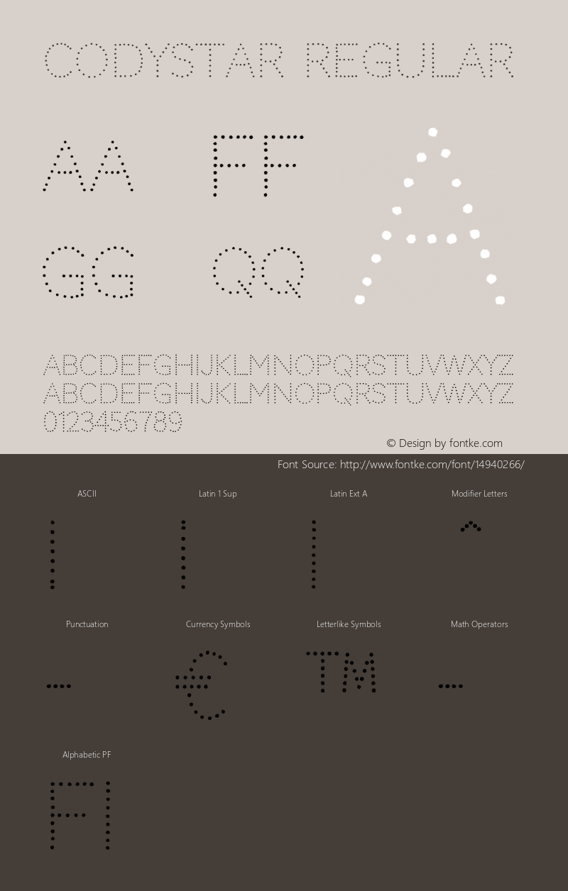 Codystar Regular Version 1.000 Font Sample