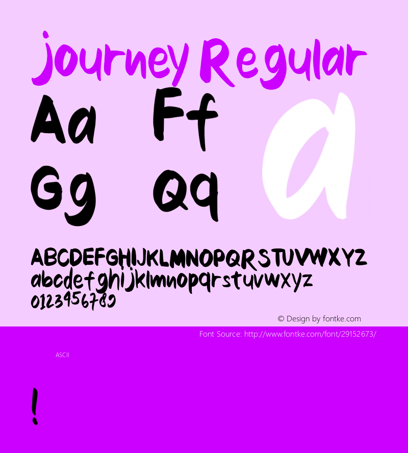 journey-Regular Version 1.000 Font Sample