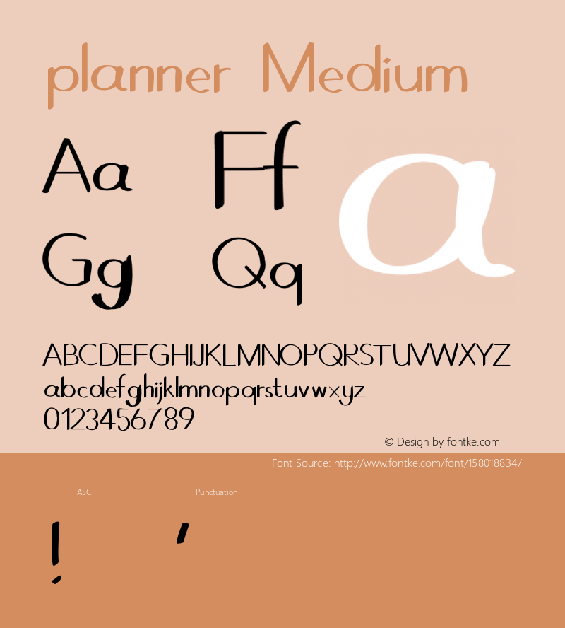 planner Version 001.000 Font Sample