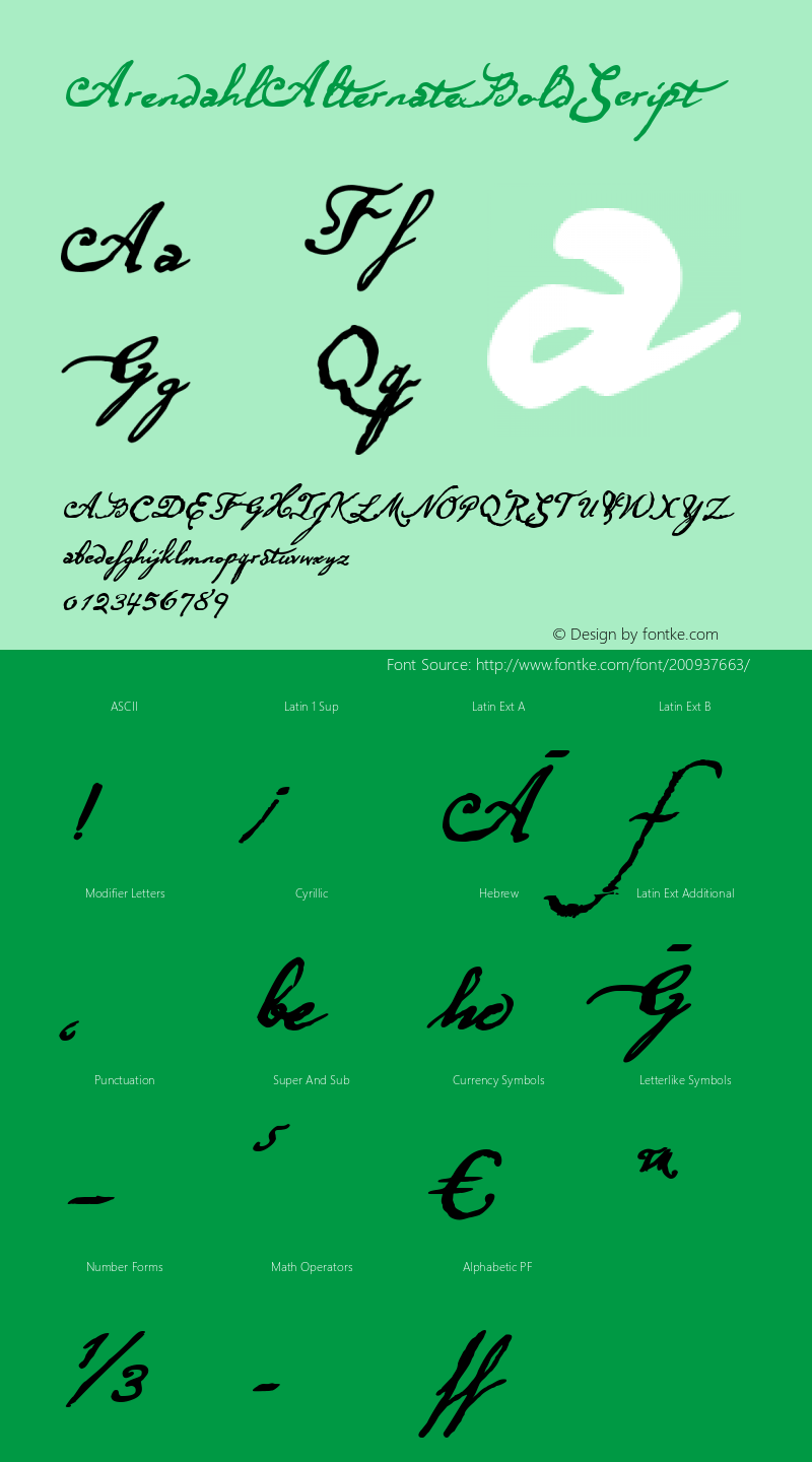 ☞ArendahlAlternateBoldScript Version 001.001; ttfautohint (v1.5);com.myfonts.easy.insigne.arendahl.alternate-bold-script.wfkit2.version.2Hho图片样张