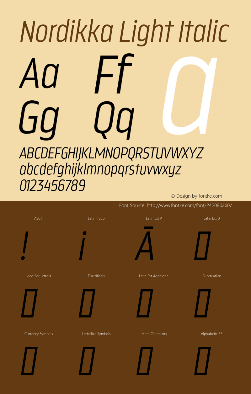 Nordikka-LightItalic Version 1.000图片样张