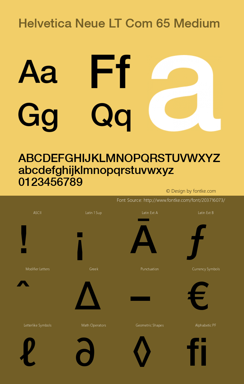 Helvetica Neue LT Com 65 Medium Version 2.00; 2004图片样张