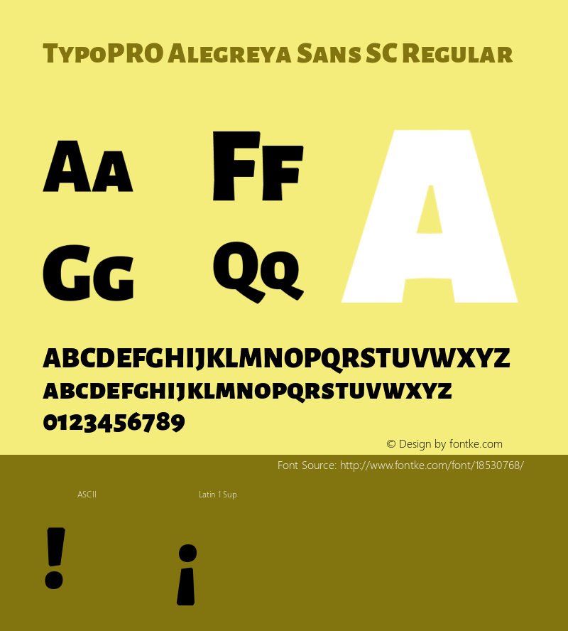 TypoPRO Alegreya Sans SC Regular Version 1.000;PS 001.000;hotconv 1.0.70;makeotf.lib2.5.58329 DEVELOPMENT Font Sample