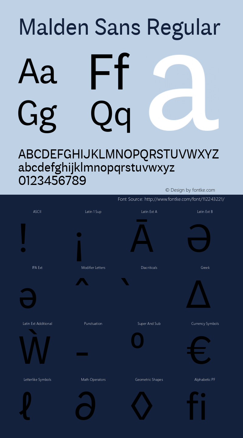 Malden Sans Regular Version 1.00, build 14, s3 Font Sample