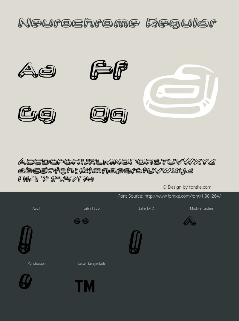 Neurochrome Regular OTF 3.000;PS 001.001;Core 1.0.29 Font Sample