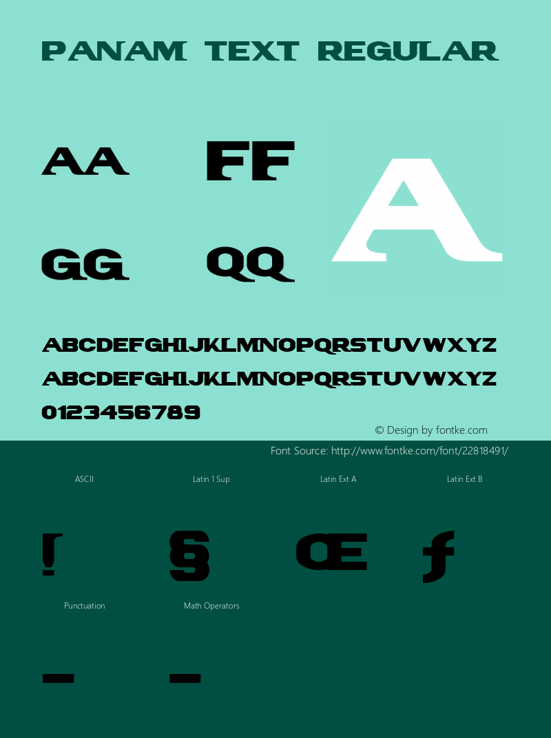 PanAm Text 1.0 Font Sample