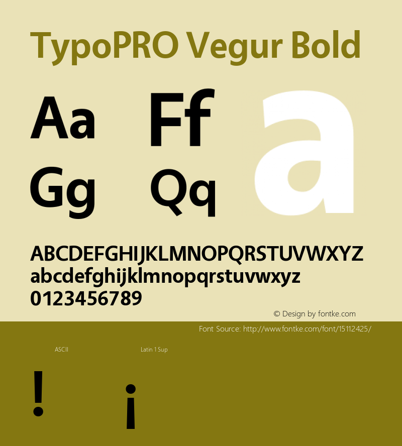 TypoPRO Vegur Bold Version 1.000;PS 007.000;hotconv 1.0.70;makeotf.lib2.5.58329 Font Sample