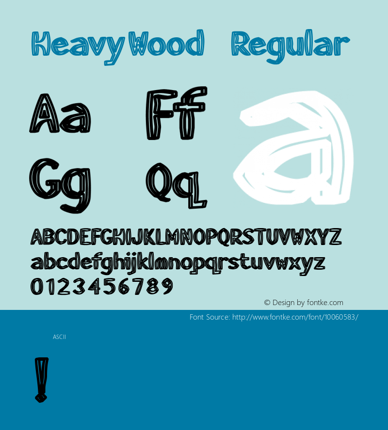 HeavyWood Regular 1.0 of this HeavyWood type funk-o-tronic font Font Sample