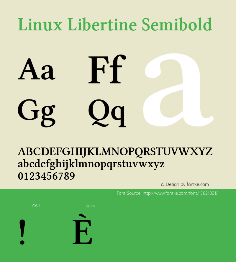 Linux Libertine Semibold Version 5.1.1 ; ttfautohint (v1.4.1) Font Sample