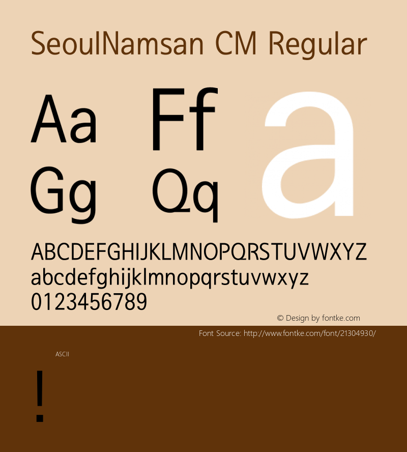 SeoulNamsan CM Regular  Font Sample