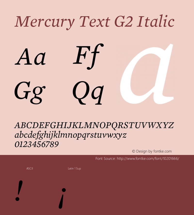 Mercury Text G2 Italic 001.000 Font Sample